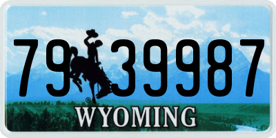 WY license plate 7939987