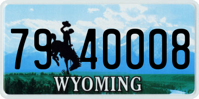 WY license plate 7940008