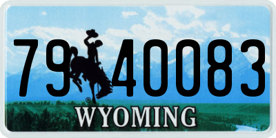 WY license plate 7940083
