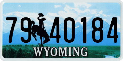 WY license plate 7940184
