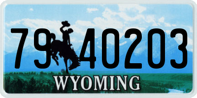 WY license plate 7940203