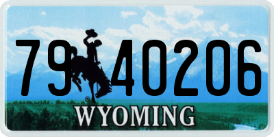 WY license plate 7940206