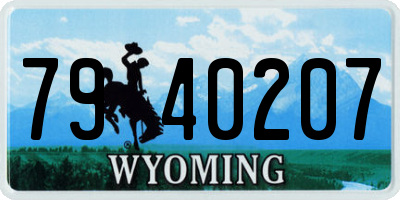 WY license plate 7940207