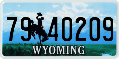 WY license plate 7940209