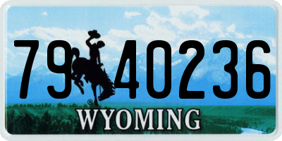 WY license plate 7940236