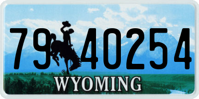 WY license plate 7940254