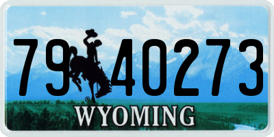 WY license plate 7940273