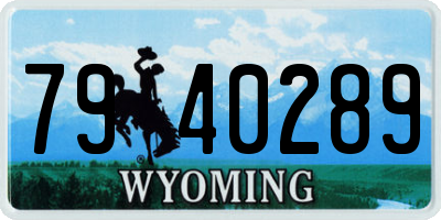 WY license plate 7940289
