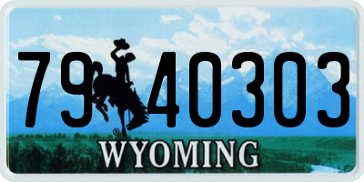 WY license plate 7940303