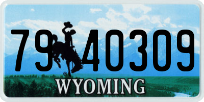 WY license plate 7940309
