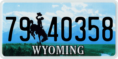 WY license plate 7940358