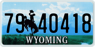 WY license plate 7940418