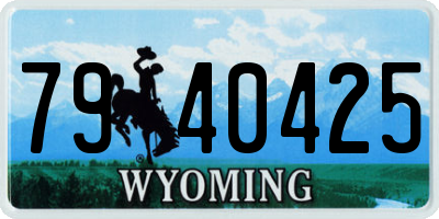 WY license plate 7940425