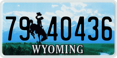 WY license plate 7940436