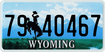 WY license plate 7940467