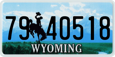WY license plate 7940518