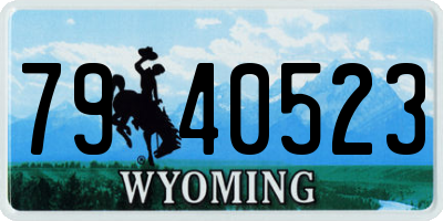 WY license plate 7940523