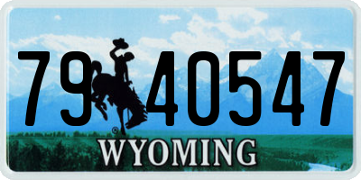 WY license plate 7940547