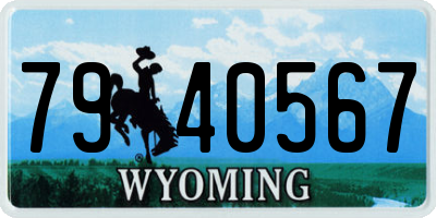 WY license plate 7940567