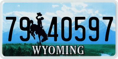 WY license plate 7940597
