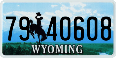 WY license plate 7940608