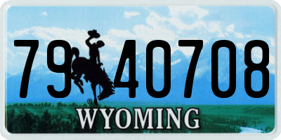 WY license plate 7940708