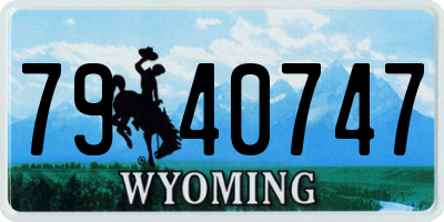 WY license plate 7940747