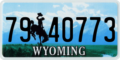 WY license plate 7940773