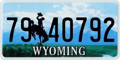 WY license plate 7940792