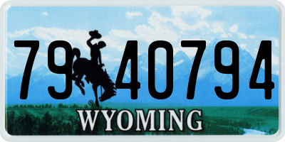 WY license plate 7940794