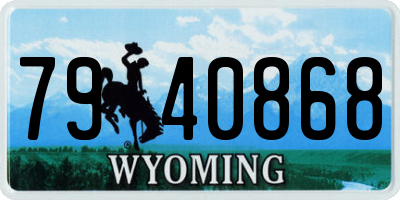 WY license plate 7940868