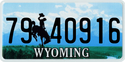WY license plate 7940916