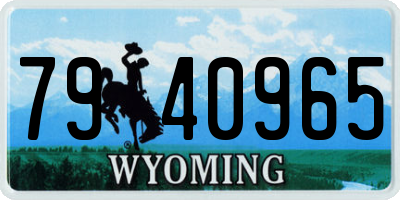 WY license plate 7940965