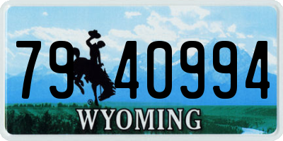 WY license plate 7940994