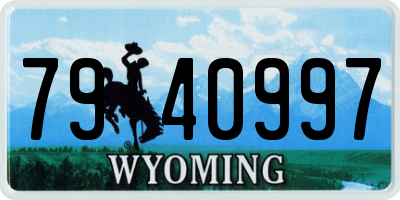 WY license plate 7940997