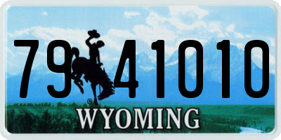 WY license plate 7941010