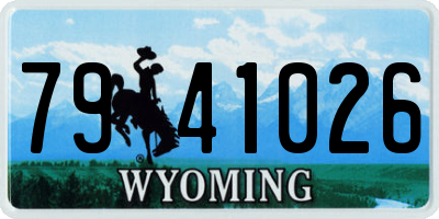 WY license plate 7941026