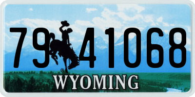 WY license plate 7941068