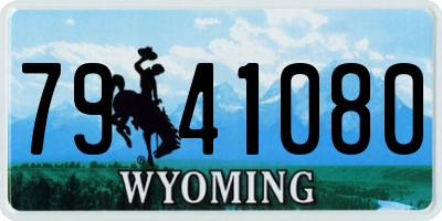 WY license plate 7941080