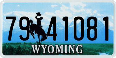 WY license plate 7941081