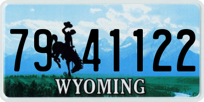 WY license plate 7941122
