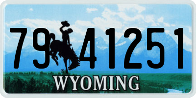 WY license plate 7941251