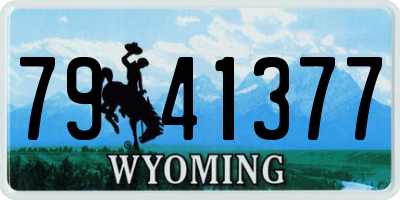 WY license plate 7941377