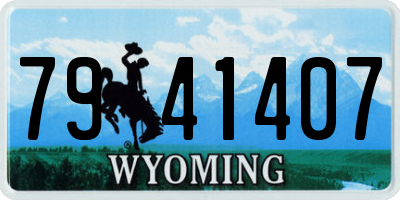 WY license plate 7941407