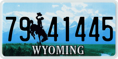 WY license plate 7941445