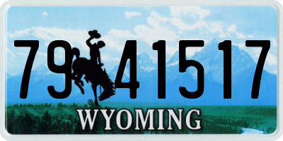 WY license plate 7941517