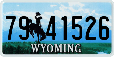 WY license plate 7941526