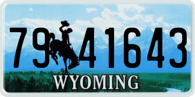 WY license plate 7941643