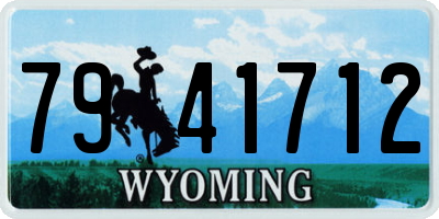 WY license plate 7941712