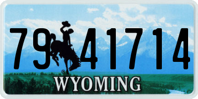 WY license plate 7941714